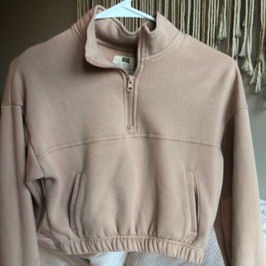 RSQ Mock Neck Womens Nude Sweatshirt